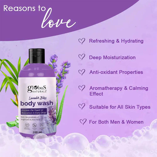 Globus Naturals Lavender Bliss Body Wash - 200ml - Himalayan Beauty