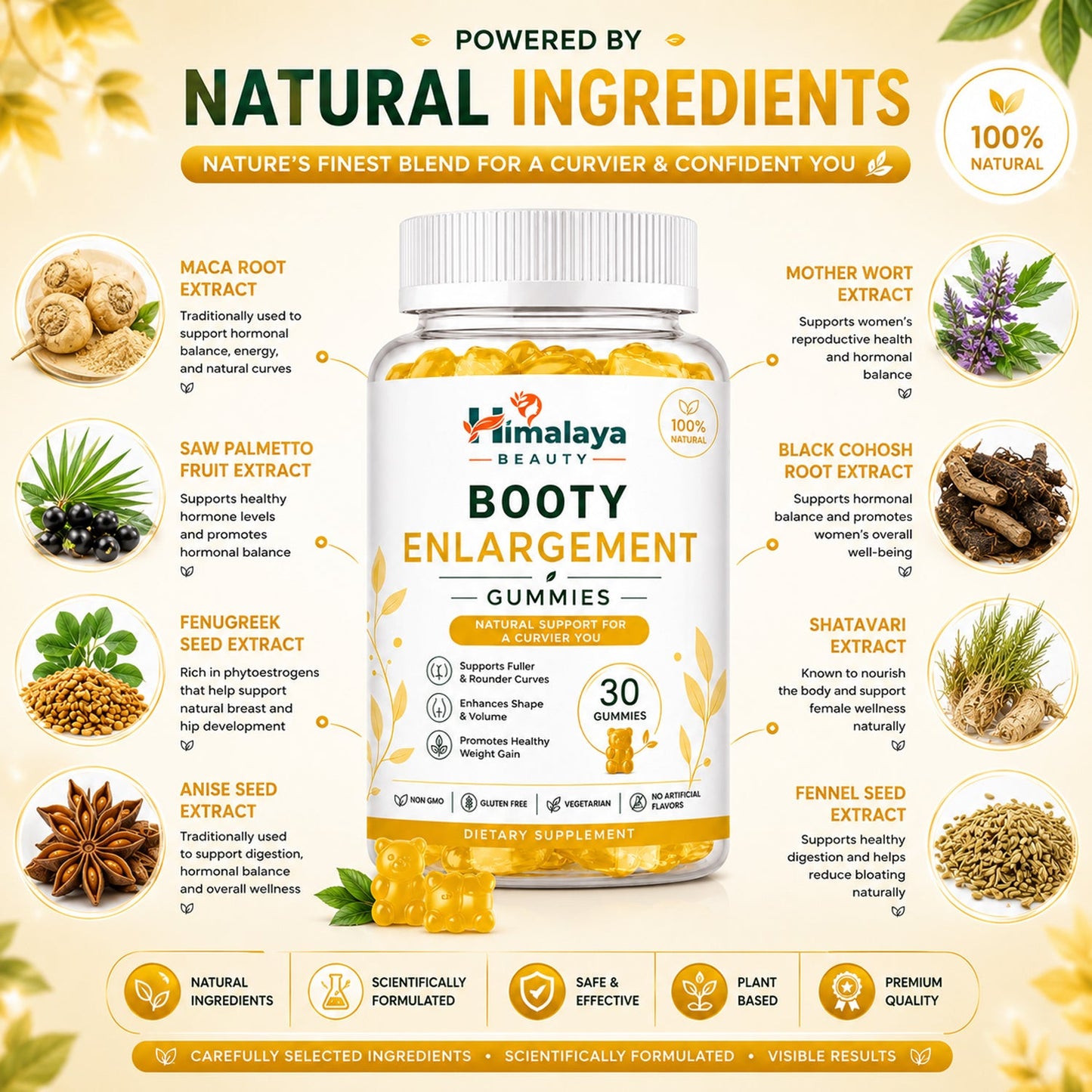 Himalaya Beauty Booty Enlargement Gummies – 30 Natural Gummies