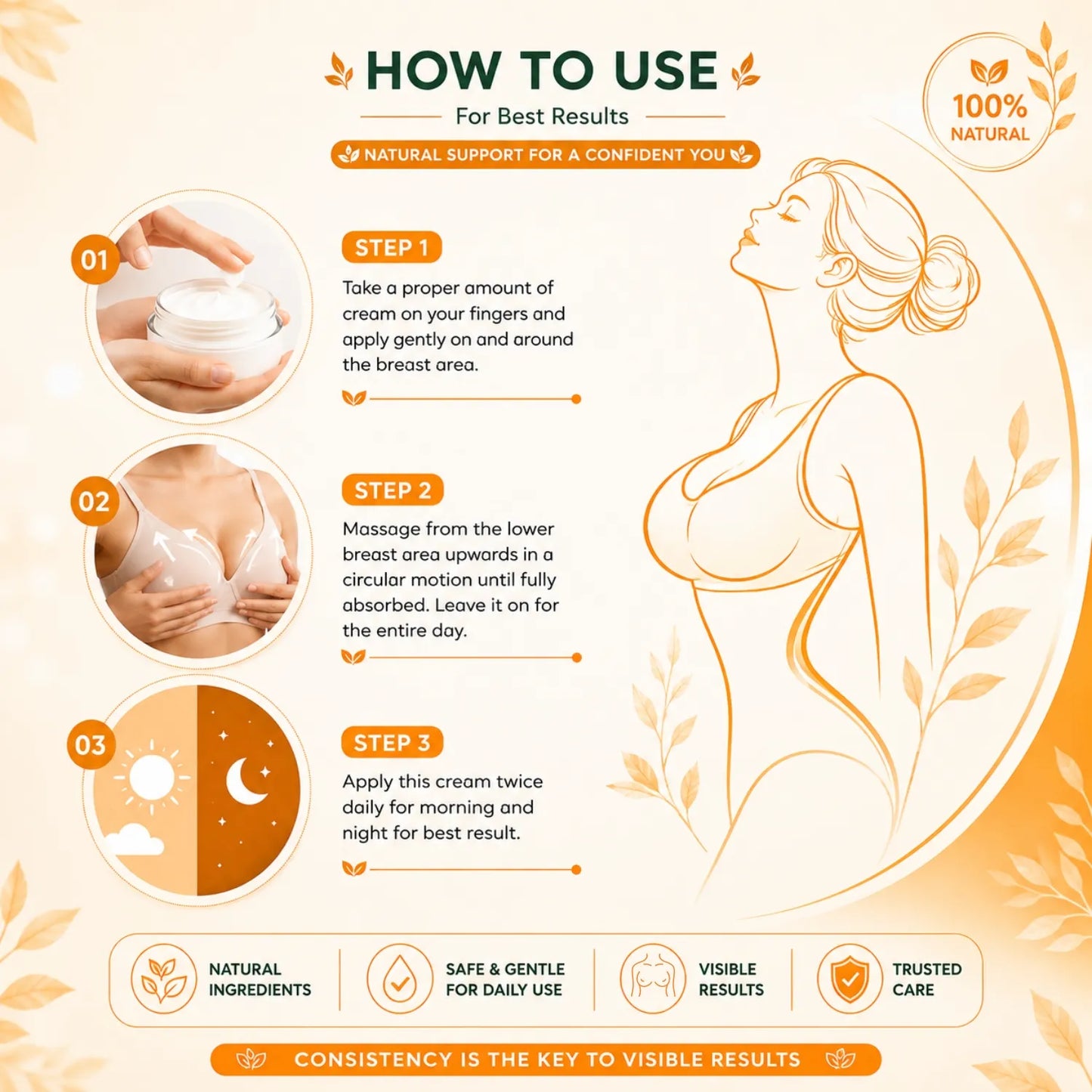 Himalaya Beauty Breast Enlargement Cream – Natural Breast Care, Enhance & Uplifting Breast Cream for Women – 60ml