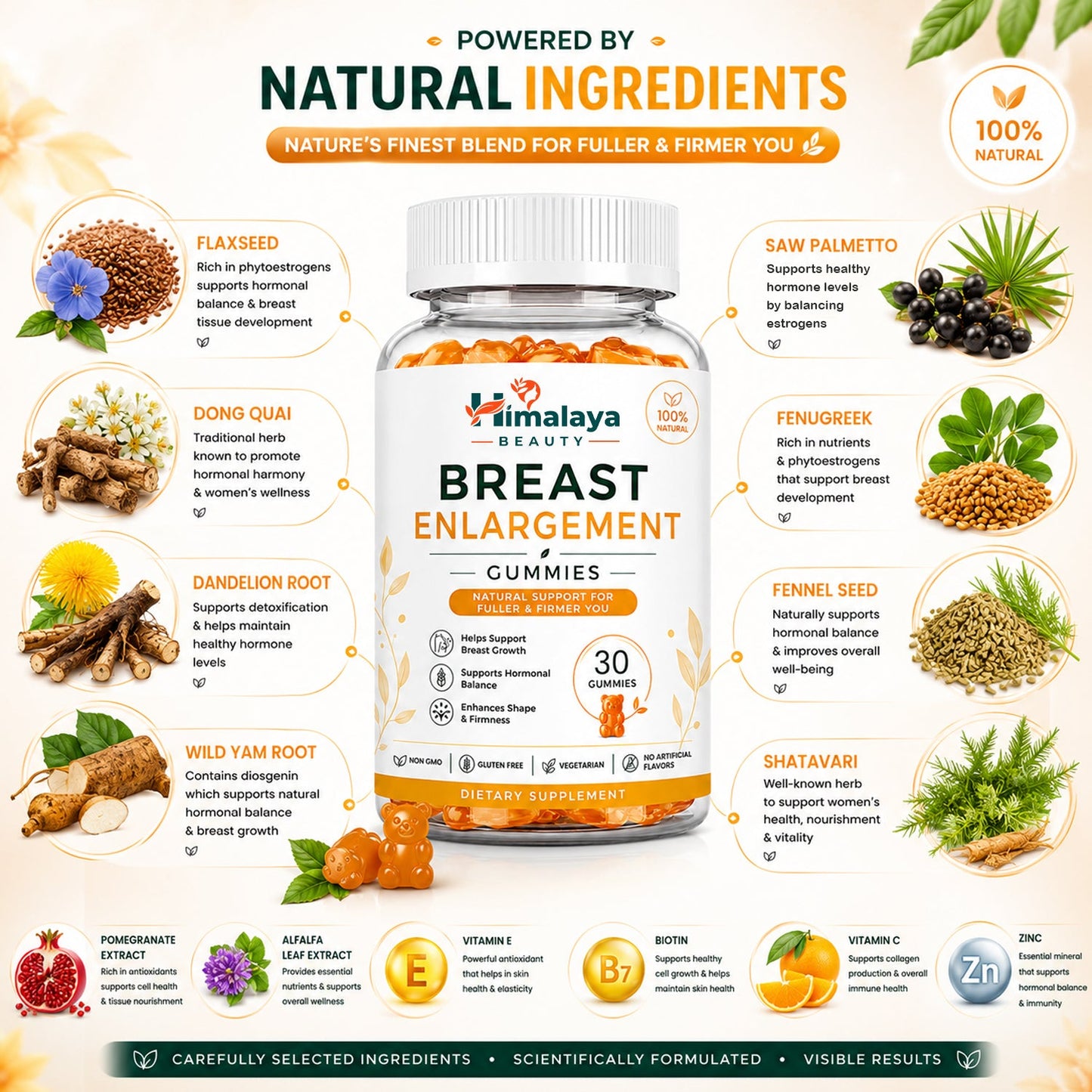 Himalaya Beauty Breast Enlargement Gummies – 30 Natural Gummies