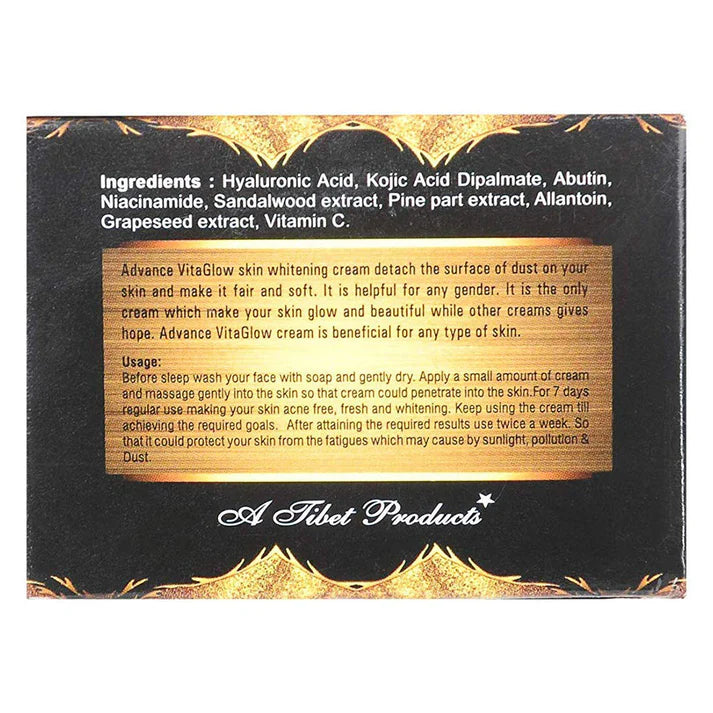 Product label with ingredients and usage instructions on a black background